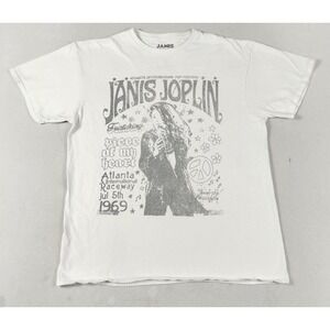 Junk Food Janis Joplin Shirt Mens Medium White 1969 Atlanta Pop Festival Tee